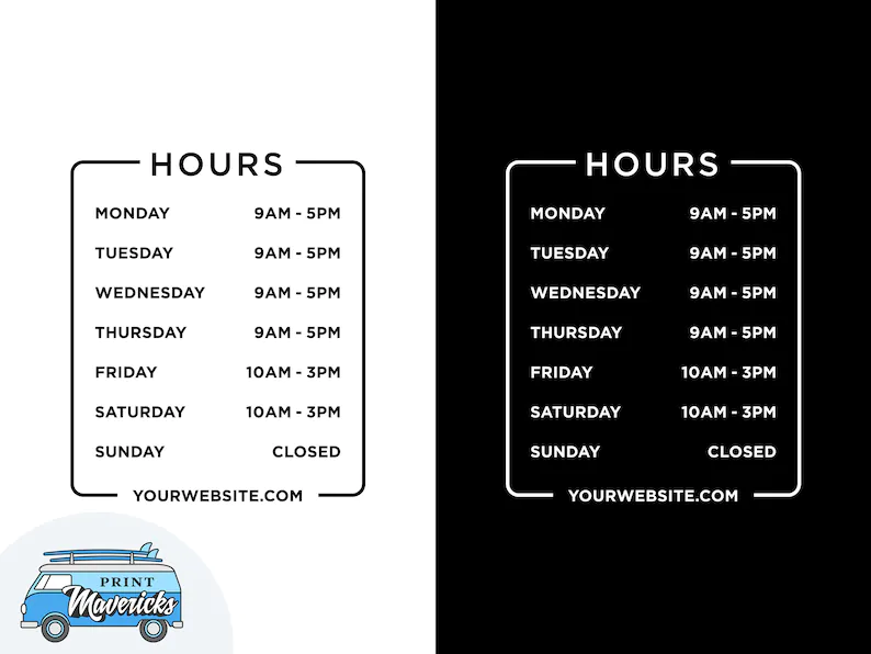 vinyl office hours sign template